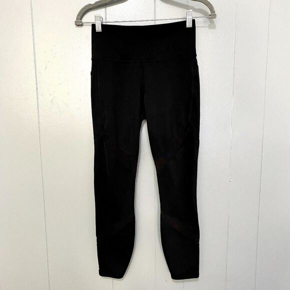 Athleta Powerlift Black Mesh Tenacity 7/8 Tights Athletic Workout Leggings S - Picture 3 of 9